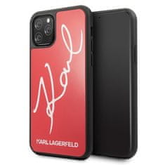 Karl Lagerfeld KARL LAGERFELD KLHCN58DLKSRE IPHONE 11 PRO ČERVENÝ/ČERVENÝ PEVNÝ OBAL SIGNATURE GLITTER