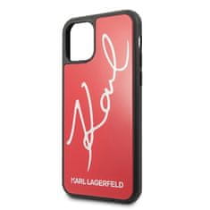 Karl Lagerfeld KARL LAGERFELD KLHCN58DLKSRE IPHONE 11 PRO ČERVENÝ/ČERVENÝ PEVNÝ OBAL SIGNATURE GLITTER