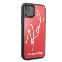 Karl Lagerfeld KARL LAGERFELD KLHCN58DLKSRE IPHONE 11 PRO ČERVENÝ/ČERVENÝ PEVNÝ OBAL SIGNATURE GLITTER