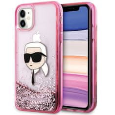 Karl Lagerfeld KARL LAGERFELD KLHCN61LNKHCP IPHONE 11/ XR RŮŽOVÉ/RŮŽOVÉ PEVNÉ POUZDRO GLITTER KARL HEAD