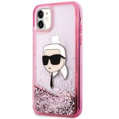 Karl Lagerfeld KARL LAGERFELD KLHCN61LNKHCP IPHONE 11/ XR RŮŽOVÉ/RŮŽOVÉ PEVNÉ POUZDRO GLITTER KARL HEAD