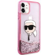 Karl Lagerfeld KARL LAGERFELD KLHCN61LNKHCP IPHONE 11/ XR RŮŽOVÉ/RŮŽOVÉ PEVNÉ POUZDRO GLITTER KARL HEAD