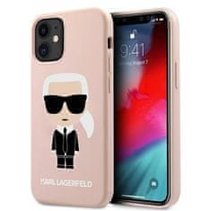 Karl Lagerfeld KARL LAGERFELD KLHCP12SSLFKPI IPHONE 12 MINI 5,4" PEVNÝ OBAL SVĚTLE RŮŽOVÝ/SVĚTLE RŮŽOVÝ SILIKONOVÝ IKONICKÝ