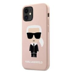 Karl Lagerfeld KARL LAGERFELD KLHCP12SSLFKPI IPHONE 12 MINI 5,4" PEVNÝ OBAL SVĚTLE RŮŽOVÝ/SVĚTLE RŮŽOVÝ SILIKONOVÝ IKONICKÝ