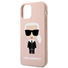 Karl Lagerfeld KARL LAGERFELD KLHCP12SSLFKPI IPHONE 12 MINI 5,4" PEVNÝ OBAL SVĚTLE RŮŽOVÝ/SVĚTLE RŮŽOVÝ SILIKONOVÝ IKONICKÝ