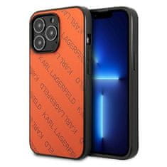 Karl Lagerfeld KARL LAGERFELD KLHCP13LPTLO IPHONE 13 PRO / 13 6,1" PEVNÝ OBAL ORANŽOVÝ/ORANŽOVÝ PERFOROVANÝ CELOPLOŠNÝ