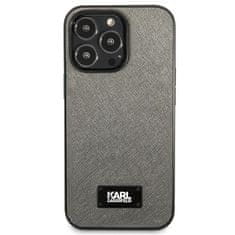 Karl Lagerfeld KARL LAGERFELD KLHCP13LSFMP2DG IPHONE 13 PRO / 13 6,1" PEVNÉ POUZDRO STŘÍBRNÁ/STŘÍBRNÁ PLAKETA SAFFIANO