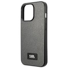 Karl Lagerfeld KARL LAGERFELD KLHCP13LSFMP2DG IPHONE 13 PRO / 13 6,1" PEVNÉ POUZDRO STŘÍBRNÁ/STŘÍBRNÁ PLAKETA SAFFIANO