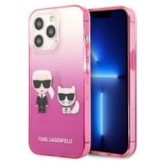 Karl Lagerfeld KARL LAGERFELD KLHCP13LTGKCP IPHONE 13 PRO / 13 6,1" PEVNÝ OBAL RŮŽOVÝ/RŮŽOVÝ GRADIENT IKONIK KARL & CHOUPETTE