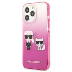 Karl Lagerfeld KARL LAGERFELD KLHCP13LTGKCP IPHONE 13 PRO / 13 6,1" PEVNÝ OBAL RŮŽOVÝ/RŮŽOVÝ GRADIENT IKONIK KARL & CHOUPETTE