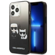 Karl Lagerfeld KARL LAGERFELD KLHCP13LTGKCK IPHONE 13 PRO / 13 6,1" PEVNÝ KRYT ČERNO/ČERNÝ GRADIENT IKONIK KARL & CHOUPETTE