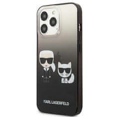 Karl Lagerfeld KARL LAGERFELD KLHCP13LTGKCK IPHONE 13 PRO / 13 6,1" PEVNÝ KRYT ČERNO/ČERNÝ GRADIENT IKONIK KARL & CHOUPETTE