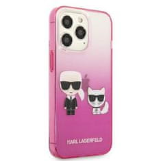 Karl Lagerfeld KARL LAGERFELD KLHCP13LTGKCP IPHONE 13 PRO / 13 6,1" PEVNÝ OBAL RŮŽOVÝ/RŮŽOVÝ GRADIENT IKONIK KARL & CHOUPETTE