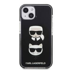 Karl Lagerfeld KARL LAGERFELD KLHCP13MTPE2TK IPHONE 13 / 14 / 15 6,1" PEVNÉ POUZDRO ČERNÁ/ČERNÁ HLAVA KARL&CHOUPETTE