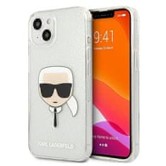 Karl Lagerfeld KARL LAGERFELD KLHCP13SKHTUGLS IPHONE 13 MINI 5,4" STŘÍBRNÝ/STŘÍBRNÝ PEVNÝ OBAL GLITTER KARL`S HEAD