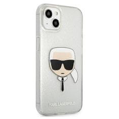 Karl Lagerfeld KARL LAGERFELD KLHCP13SKHTUGLS IPHONE 13 MINI 5,4" STŘÍBRNÝ/STŘÍBRNÝ PEVNÝ OBAL GLITTER KARL`S HEAD