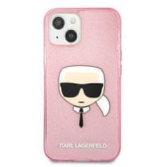 Karl Lagerfeld KARL LAGERFELD KLHCP13SKHTUGLP IPHONE 13 MINI 5,4" RŮŽOVÝ/RŮŽOVÝ PEVNÝ OBAL GLITTER KARL`S HEAD