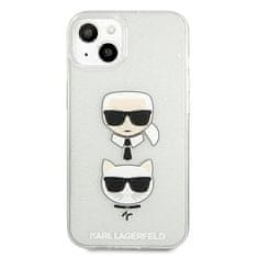 Karl Lagerfeld KARL LAGERFELD KLHCP13SKCTUGLS IPHONE 13 MINI 5,4" STŘÍBRNÝ/STŘÍBRNÝ PEVNÝ OBAL GLITTER KARL`S & CHOUPETTE