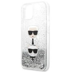 Karl Lagerfeld KARL LAGERFELD KLHCP13SKICCGLS IPHONE 13 MINI 5,4" STŘÍBRNÝ/STŘÍBRNÝ PEVNÝ OBAL TEKUTÝ TŘPYTIVÝ HLAVA KARL&CHOUPETTE