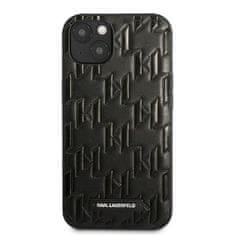 Karl Lagerfeld KARL LAGERFELD KLHCP13SMNMP1K IPHONE 13 MINI 5,4" PEVNÝ KRYT ČERNÁ/ČERNÁ PLAKETA S MONOGRAMEM