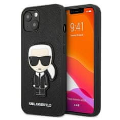 Karl Lagerfeld KARL LAGERFELD KLHCP13SOKPK IPHONE 13 MINI 5,4" ČERNÝ/ČERNÝ PEVNÝ OBAL SAFFIANO IKONIK KARL`S PATCH