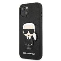 Karl Lagerfeld KARL LAGERFELD KLHCP13SOKPK IPHONE 13 MINI 5,4" ČERNÝ/ČERNÝ PEVNÝ OBAL SAFFIANO IKONIK KARL`S PATCH