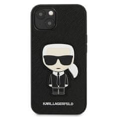 Karl Lagerfeld KARL LAGERFELD KLHCP13SOKPK IPHONE 13 MINI 5,4" ČERNÝ/ČERNÝ PEVNÝ OBAL SAFFIANO IKONIK KARL`S PATCH