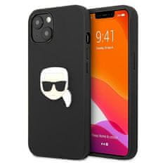 Karl Lagerfeld KARL LAGERFELD KLHCP13SPKMK IPHONE 13 MINI 5,4" ČERNÉ/ČERNÉ PEVNÉ POUZDRO KOŽENÉ IKONIK KARL`S HEAD METAL