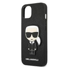 Karl Lagerfeld KARL LAGERFELD KLHCP13SOKPK IPHONE 13 MINI 5,4" ČERNÝ/ČERNÝ PEVNÝ OBAL SAFFIANO IKONIK KARL`S PATCH