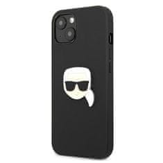 Karl Lagerfeld KARL LAGERFELD KLHCP13SPKMK IPHONE 13 MINI 5,4" ČERNÉ/ČERNÉ PEVNÉ POUZDRO KOŽENÉ IKONIK KARL`S HEAD METAL