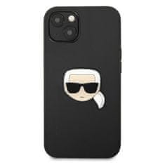 Karl Lagerfeld KARL LAGERFELD KLHCP13SPKMK IPHONE 13 MINI 5,4" ČERNÉ/ČERNÉ PEVNÉ POUZDRO KOŽENÉ IKONIK KARL`S HEAD METAL