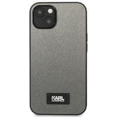 Karl Lagerfeld KARL LAGERFELD KLHCP13SSFMP2DG PEVNÝ OBAL IPHONE 13 MINI 5,4" STŘÍBRNÁ/STŘÍBRNÁ PLAKETA SAFFIANO