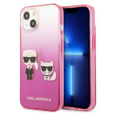 Karl Lagerfeld KARL LAGERFELD KLHCP13STGKCP IPHONE 13 MINI 5,4" PEVNÝ OBAL RŮŽOVÝ/RŮŽOVÝ GRADIENT IKONIK KARL & CHOUPETTE