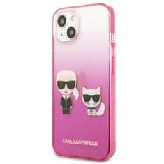 Karl Lagerfeld KARL LAGERFELD KLHCP13STGKCP IPHONE 13 MINI 5,4" PEVNÝ OBAL RŮŽOVÝ/RŮŽOVÝ GRADIENT IKONIK KARL & CHOUPETTE