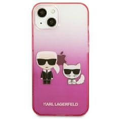 Karl Lagerfeld KARL LAGERFELD KLHCP13STGKCP IPHONE 13 MINI 5,4" PEVNÝ OBAL RŮŽOVÝ/RŮŽOVÝ GRADIENT IKONIK KARL & CHOUPETTE