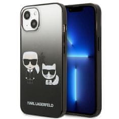 Karl Lagerfeld KARL LAGERFELD KLHCP13STGKCK IPHONE 13 MINI 5,4" PEVNÝ OBAL ČERNO/ČERNÝ GRADIENT IKONIK KARL & CHOUPETTE