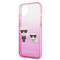 Karl Lagerfeld KARL LAGERFELD KLHCP13STGKCP IPHONE 13 MINI 5,4" PEVNÝ OBAL RŮŽOVÝ/RŮŽOVÝ GRADIENT IKONIK KARL & CHOUPETTE