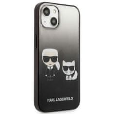 Karl Lagerfeld KARL LAGERFELD KLHCP13STGKCK IPHONE 13 MINI 5,4" PEVNÝ OBAL ČERNO/ČERNÝ GRADIENT IKONIK KARL & CHOUPETTE