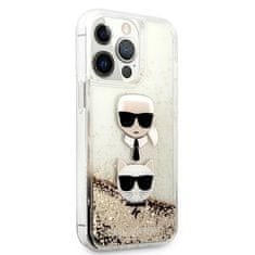 Karl Lagerfeld KARL LAGERFELD KLHCP13XKICGLD IPHONE 13 PRO MAX 6,7" ZLATÝ/ZLATÝ PEVNÝ OBAL TEKUTÝ TŘPYTIVÝ HLAVA KARL&CHOUPETTE