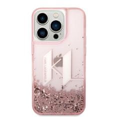 Karl Lagerfeld KARL LAGERFELD KLHCP14LLBKLCP IPHONE 14 PRO 6,1" RŮŽOVÝ/RŮŽOVÝ PEVNÝ OBAL LIQUID GLITTER BIG KL