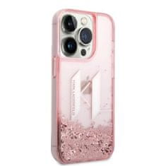 Karl Lagerfeld KARL LAGERFELD KLHCP14LLBKLCP IPHONE 14 PRO 6,1" RŮŽOVÝ/RŮŽOVÝ PEVNÝ OBAL LIQUID GLITTER BIG KL