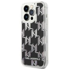 Karl Lagerfeld KARL LAGERFELD KLHCP14LLMNMK IPHONE 14 PRO 6,1" PEVNÉ POUZDRO ČERNO/ČERNÝ LIQUID GLITTER MONOGRAM