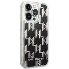 Karl Lagerfeld KARL LAGERFELD KLHCP14LLMNMK IPHONE 14 PRO 6,1" PEVNÉ POUZDRO ČERNO/ČERNÝ LIQUID GLITTER MONOGRAM