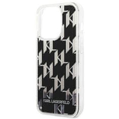 Karl Lagerfeld KARL LAGERFELD KLHCP14LLMNMK IPHONE 14 PRO 6,1" PEVNÉ POUZDRO ČERNO/ČERNÝ LIQUID GLITTER MONOGRAM