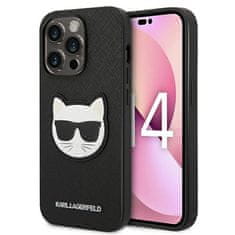 Karl Lagerfeld KARL LAGERFELD KLHCP14LSAPCHK IPHONE 14 PRO 6,1" PEVNÉ POUZDRO ČERNO/ČERNÉ SAFFIANO CHOUPETTE HEAD PATCH