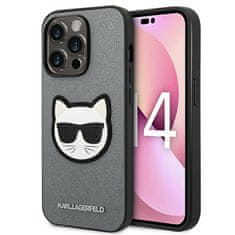 Karl Lagerfeld KARL LAGERFELD KLHCP14LSAPCHG IPHONE 14 PRO 6,1" PEVNÉ POUZDRO STŘÍBRNÉ/STŘÍBRNÉ SAFFIANO CHOUPETTE HEAD PATCH