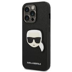 Karl Lagerfeld KARL LAGERFELD KLHCP14XSAPKHK IPHONE 14 PRO MAX 6,7" ČERNO/ČERNÉ PEVNÉ POUZDRO SAFFIANO KARL`S HEAD PATCH