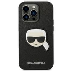 Karl Lagerfeld KARL LAGERFELD KLHCP14XSAPKHK IPHONE 14 PRO MAX 6,7" ČERNO/ČERNÉ PEVNÉ POUZDRO SAFFIANO KARL`S HEAD PATCH