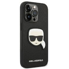 Karl Lagerfeld KARL LAGERFELD KLHCP14XSAPKHK IPHONE 14 PRO MAX 6,7" ČERNO/ČERNÉ PEVNÉ POUZDRO SAFFIANO KARL`S HEAD PATCH