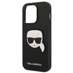 Karl Lagerfeld KARL LAGERFELD KLHCP14XSAPKHK IPHONE 14 PRO MAX 6,7" ČERNO/ČERNÉ PEVNÉ POUZDRO SAFFIANO KARL`S HEAD PATCH